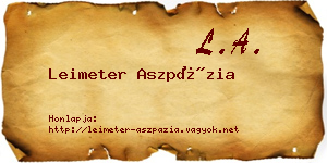 Leimeter Aszpázia névjegykártya